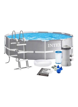 Intex Sturdy & Durable 13-Piece Prism Frame Round Swimming Pool – Easy Setup, Outdoor Water Fun 3.66m X 99cm - v1608374208/N41013158A_1
