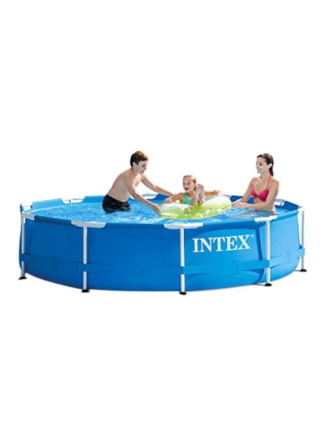 INTEX Superior Strength And Longer Durability Sturdy Circular Unisex Metal Frame Set Foldable Portable Lightweight Swimming Pool Blue Color 28200 Summer Splash Fun Water Pla 305x76cm  - Image 2