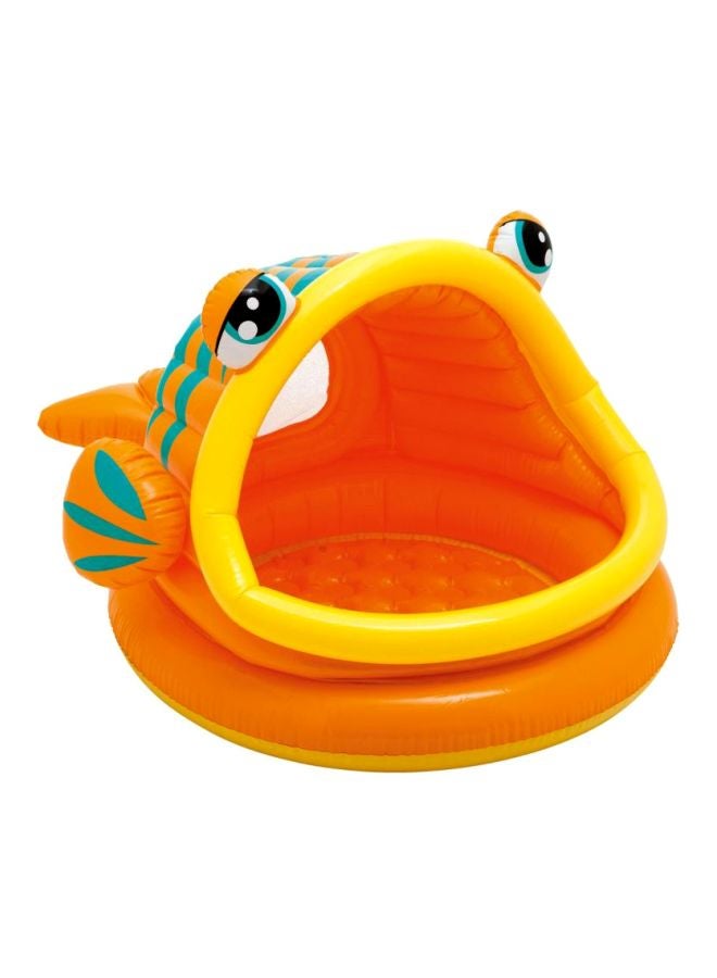 انتكس بركة سباحة لايزي فيش للأطفال الصغار مع غطاء يمنح الظل 49x43x28بوصة - Image 1
