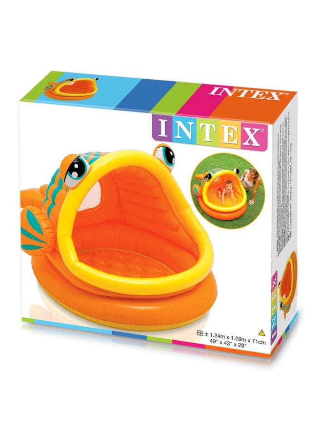 انتكس بركة سباحة لايزي فيش للأطفال الصغار مع غطاء يمنح الظل 49x43x28بوصة - Image 3