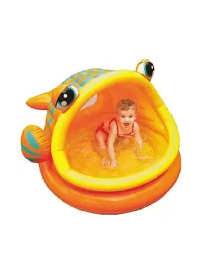 انتكس بركة سباحة لايزي فيش للأطفال الصغار مع غطاء يمنح الظل 49x43x28بوصة - Image 4