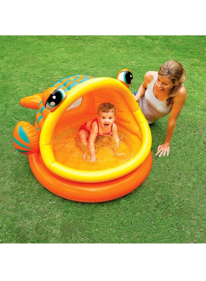 انتكس بركة سباحة لايزي فيش للأطفال الصغار مع غطاء يمنح الظل 49x43x28بوصة - Image 5