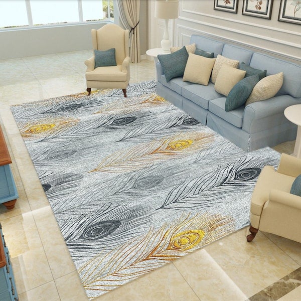 1-Piece Fashion Simple Modern Persian Style Plant Print Living Room Rug Multicolour 60x90cm - Image 3