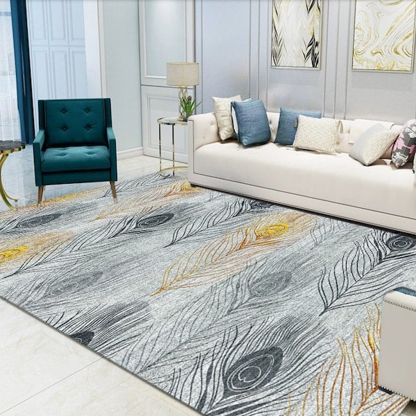 1-Piece Fashion Simple Modern Persian Style Plant Print Living Room Rug Multicolour 60x90cm - Image 4