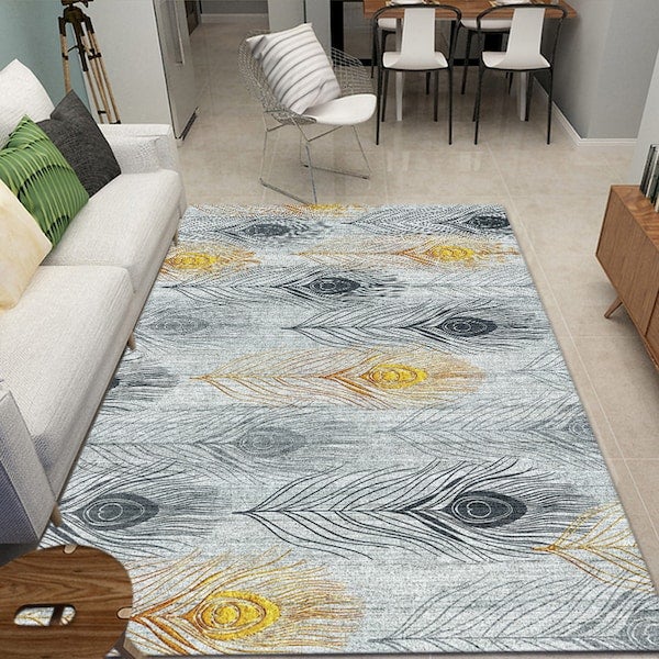 1-Piece Fashion Simple Modern Persian Style Plant Print Living Room Rug Multicolour 60x90cm - Image 5