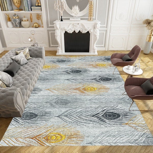 1-Piece Fashion Simple Modern Persian Style Plant Print Living Room Rug Multicolour 60x90cm - Image 2