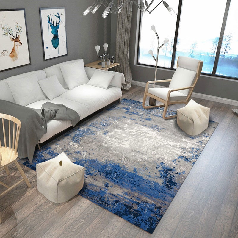 1-Piece Soft Rectangle Patchwork Floor Mat Blue 50x80cm - Image 1
