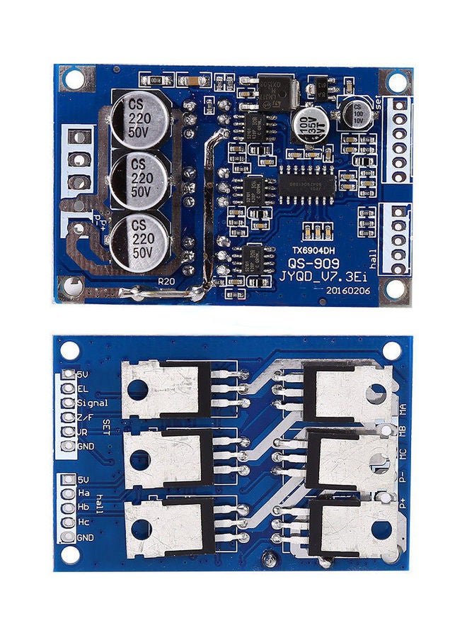 Generic - DC 12V-36V 15A 500W Brushless Motor Controller Hall BLDC Driver Board Blue 12x12x12cm - Image 1