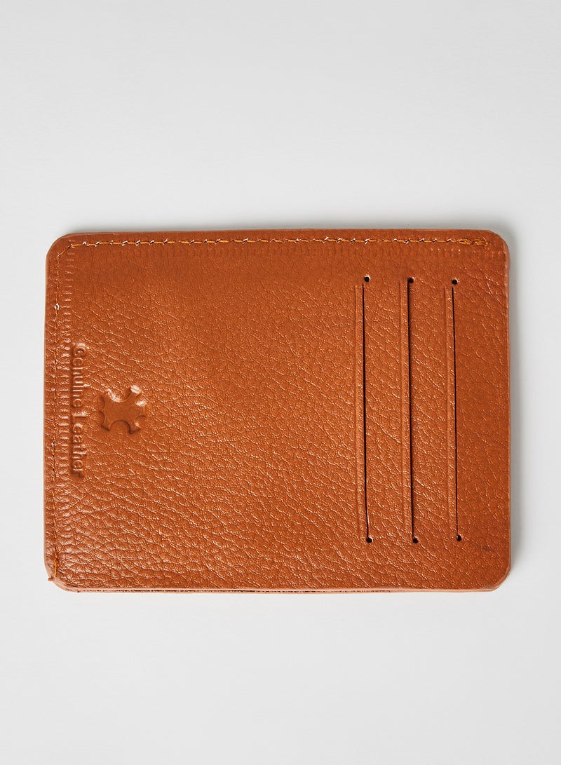 QUWA - Genuine Leather Card Holder Tan - Image 1