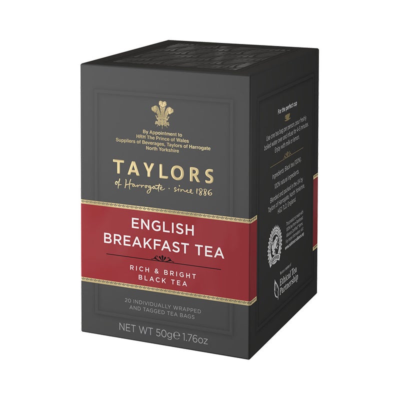 Taylors Of Harrogate - Organic English Breakfast Tea Pack of 20 - Image 1