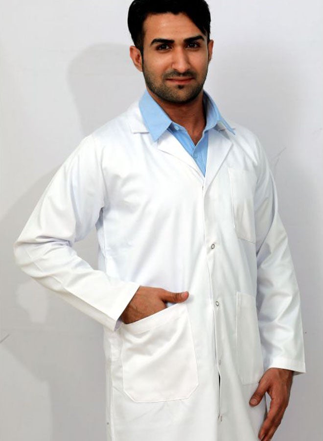 كلوثون معطف مختبرٍ سادة بجيوب أبيض  - Image 2