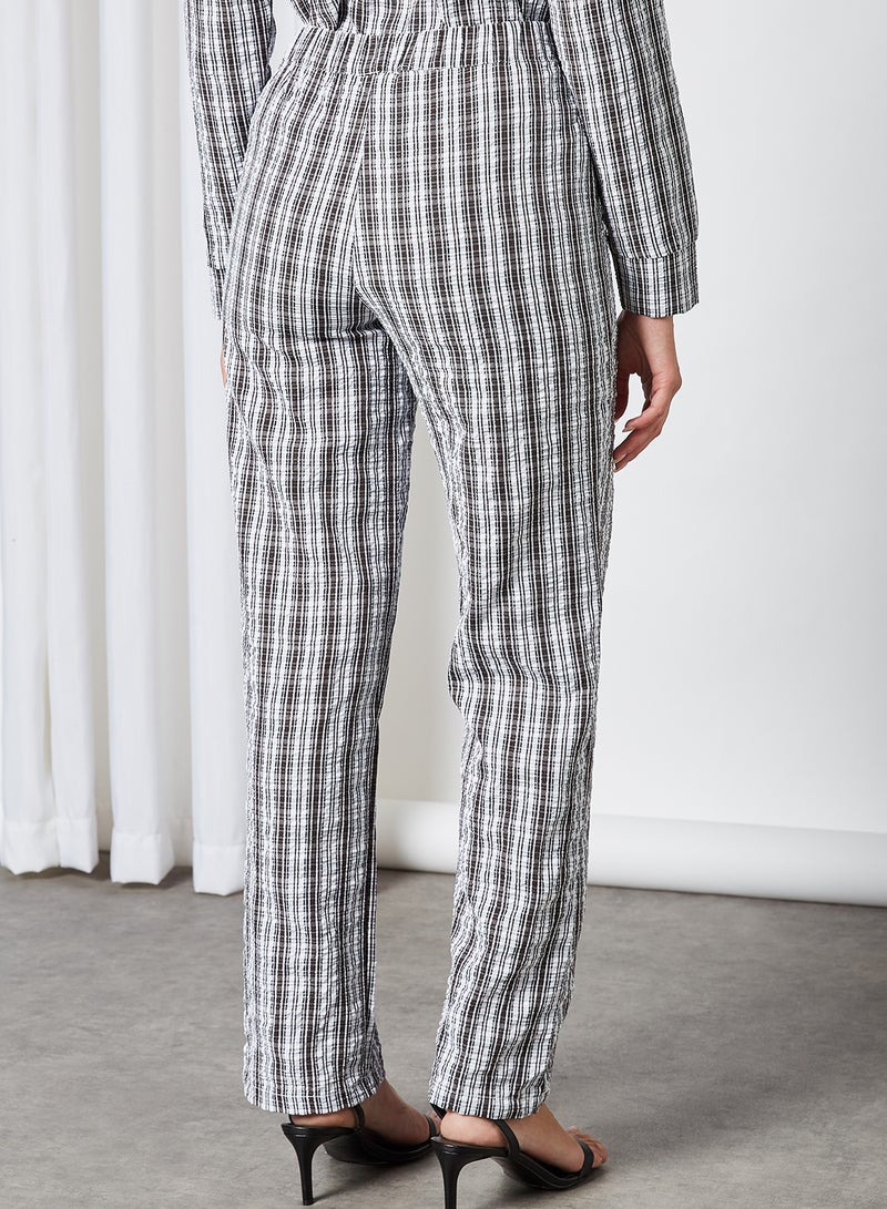 NOISY MAY - Nmannie Checkered Pattern Pants Black - Image 1