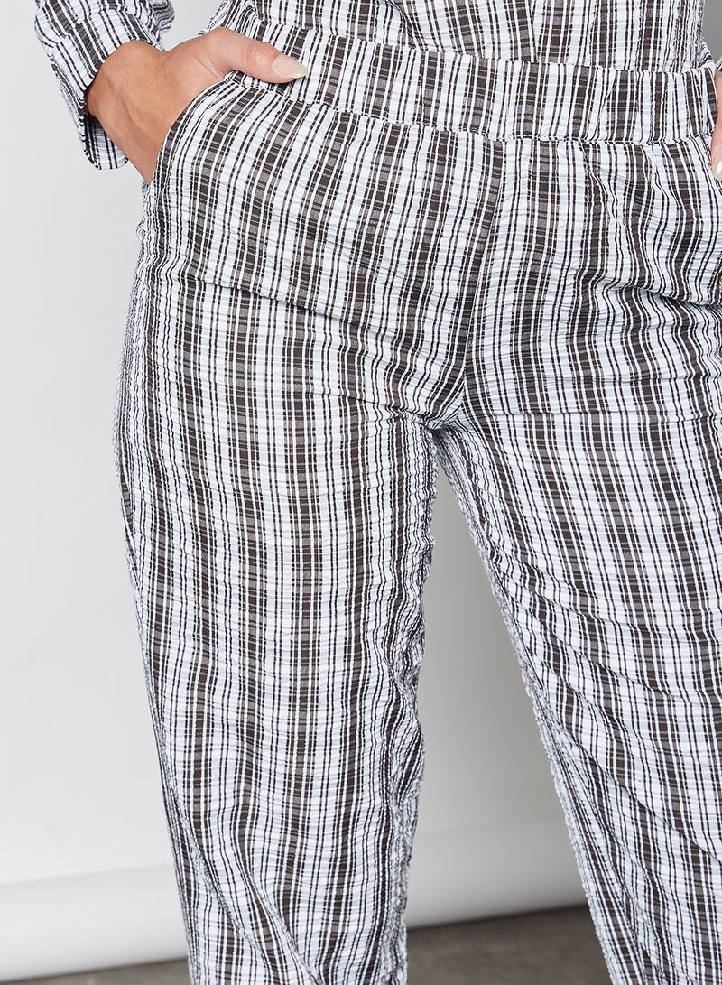NOISY MAY - Nmannie Checkered Pattern Pants Black - Image 1