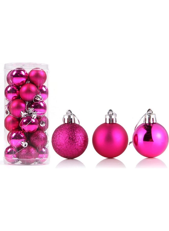 24-Pieces Christmas Tree Decoration Ball Rose-Red 20 x 10 x 20cm