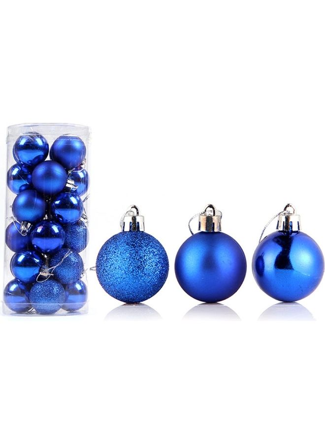 24-Piece Christmas Tree Decoration Ball Royal Blue 