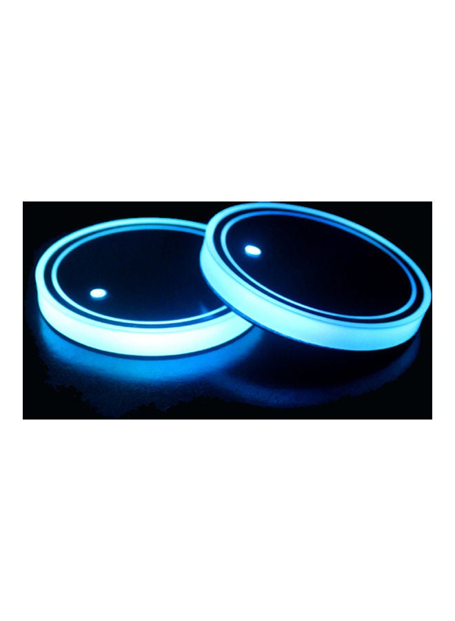 طقم حاملات أكواب قابلة للشحن بإضاءة LED مكون من قطعتين