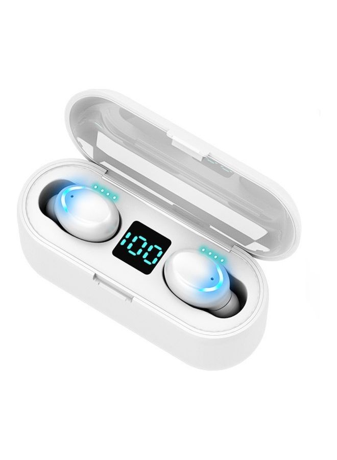 F9-5 TWS Bluetooth 5.0 Wireless Smart Touch Earphones White  - Image 1