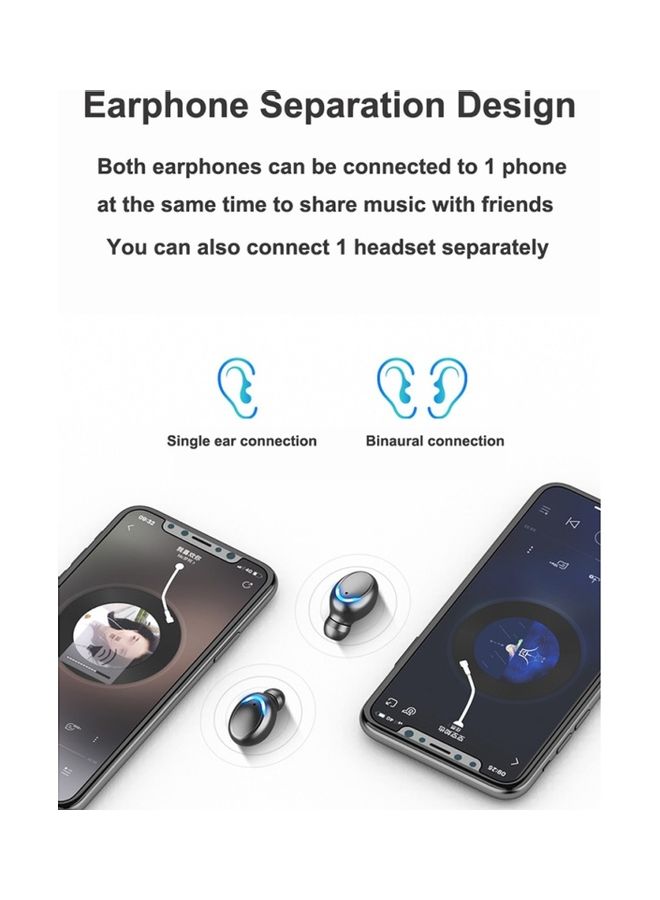 F9-5 TWS Bluetooth 5.0 Wireless Smart Touch Earphones White  - Image 4