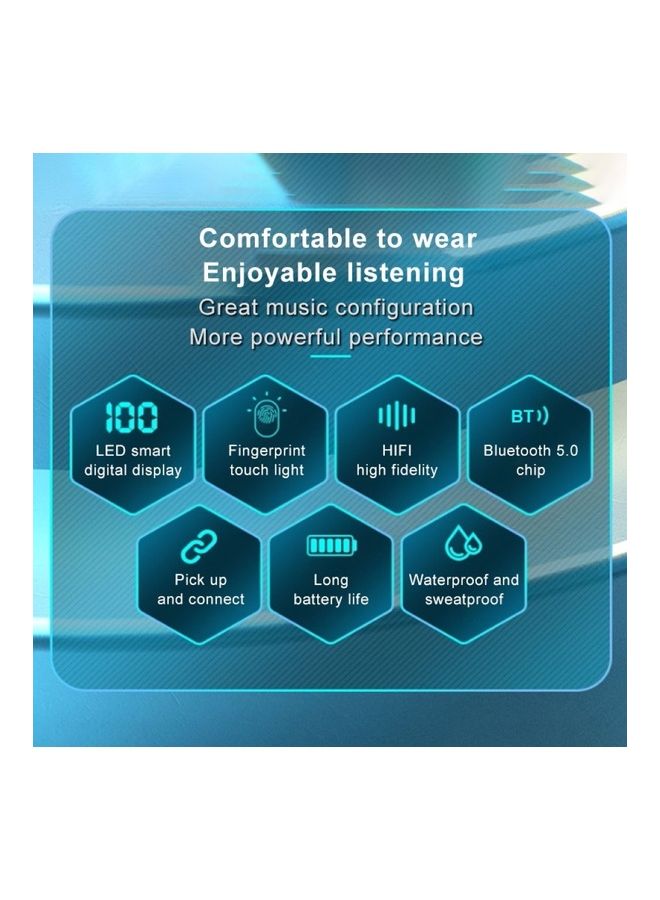 TWS-03 Bluetooth 5.0 Wireless Smart Touch Earphones Black - Image 5