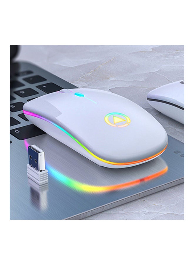 ماوس ألعاب ضوئي لاسلكي بإضاءة LED أبيض - Image 2