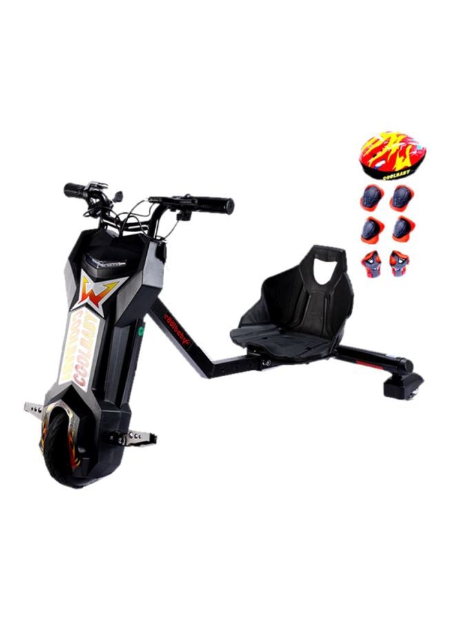 Cool Baby Double Seat Drifting Electric Super Power Scooter 360 Degree Drift Car High Speed & Bluetooth & Adjustable 3 Wheel Toy Black 70x53x20cm - Image 2