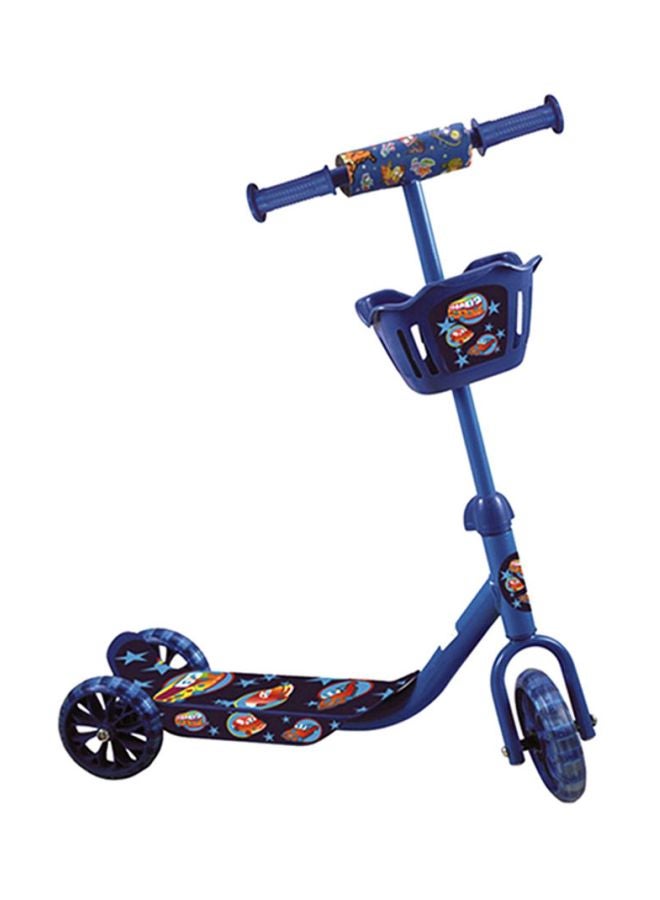 Cool Baby 3-Wheel Front Basket Pattern Kick Scooter Blue - Image 2