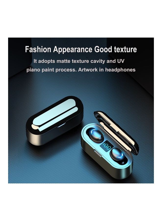 سماعة أذن TWS لاسلكية تعمل بالبلوتوث 5.0 ومزودة بتقنية اللمس الذكي طراز F9-5 أسود - Image 3