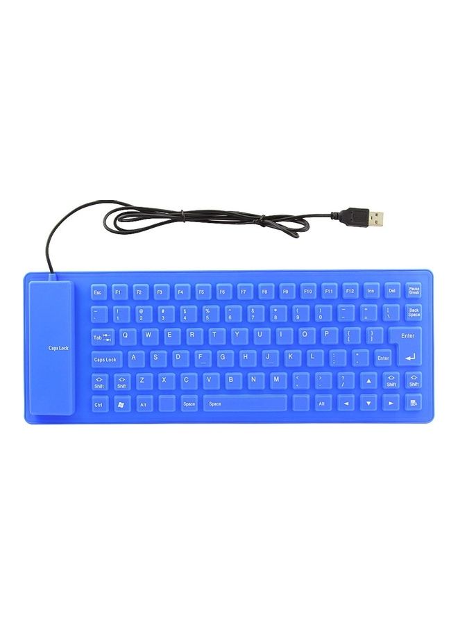 لوحة مفاتيح محمولة وقابلة للطي من السيليكون تعمل بوصلة USB. أزرق - Image 1