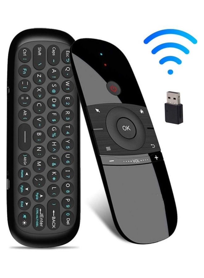 Generic - Mini Wireless Keyboard Air Mouse IR Remote Control Black - Image 1