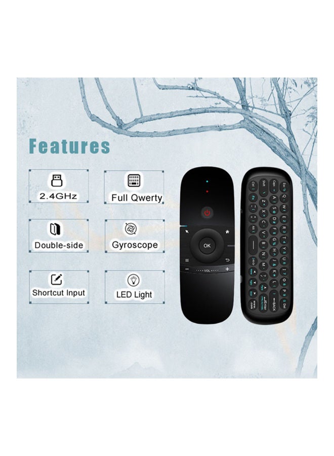 Generic - Mini Wireless Keyboard Air Mouse IR Remote Control Black - Image 1