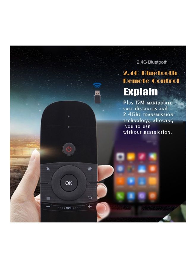 Generic - Mini Wireless Keyboard Air Mouse IR Remote Control Black - Image 1