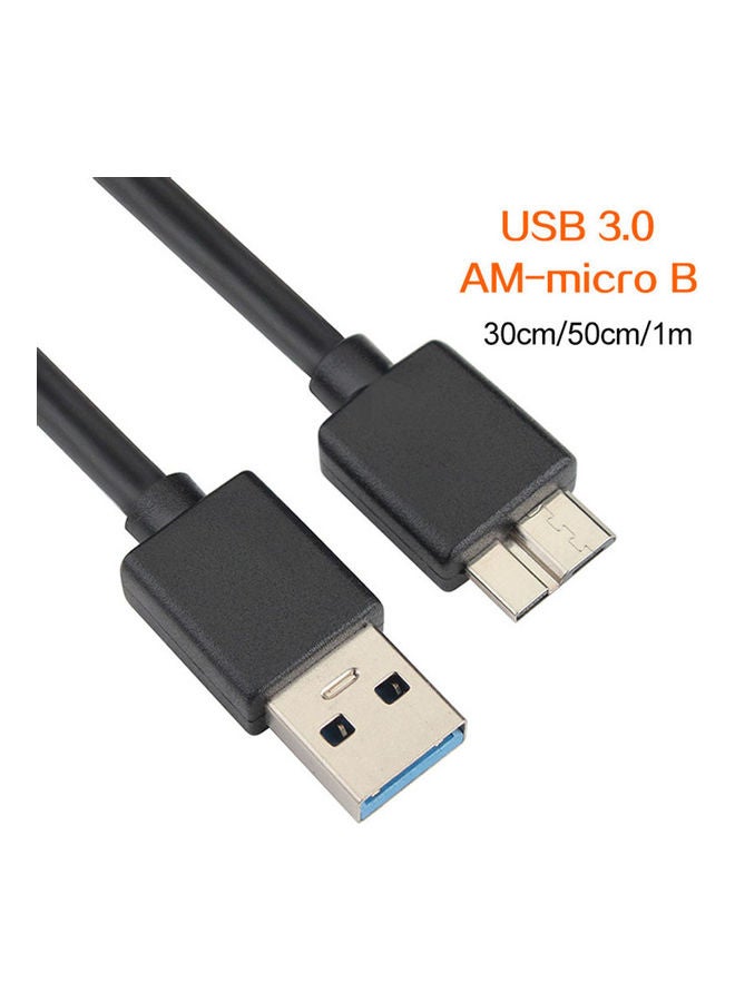 كابل بيانات USB 3.0 A ذكر إلى مايكرو B ذكر لمحرك الأقراص الصلبة أسود - Image 5