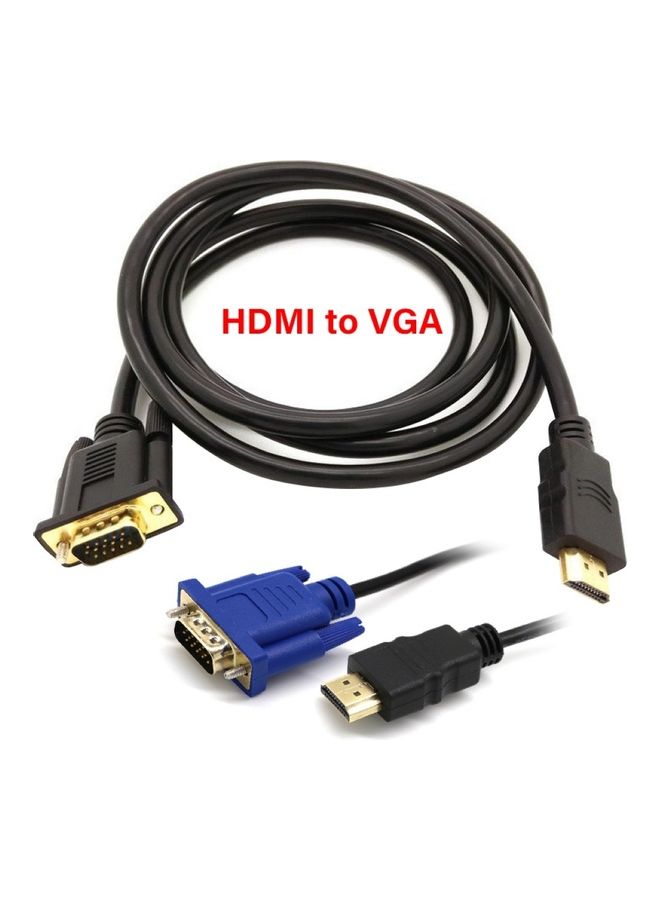 كابل محول من HDMI إلى VGA ذكرٍ بدقة 1080P الأسود / الأزرق - Image 2