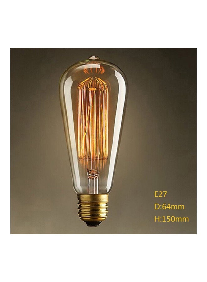 Generic - 40W E27 220-240V Edison Light Bulb, Retro Yellow Light W-filament Bulb Coffee House Decor Industrial Style Lamp Multicolour 15x15x15cm - Image 1