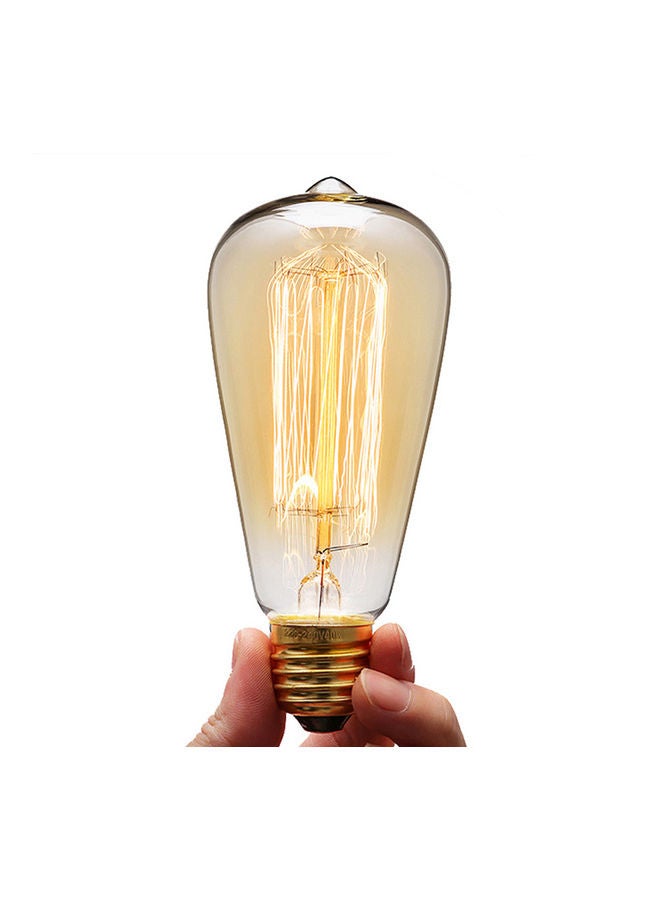 Generic - 40W E27 220-240V Edison Light Bulb, Retro Yellow Light W-filament Bulb Coffee House Decor Industrial Style Lamp Multicolour 15x15x15cm - Image 1