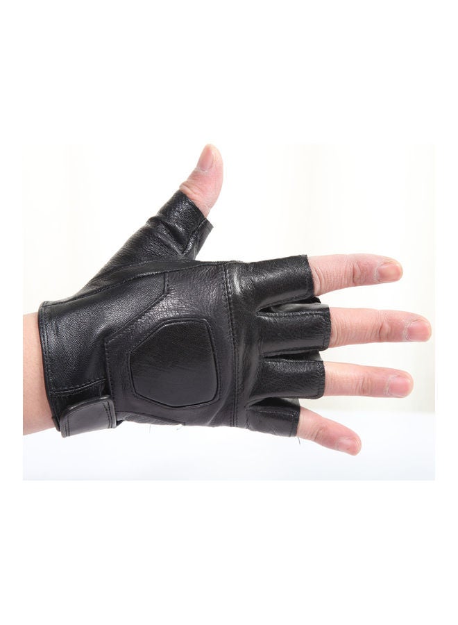 Generic Leather Tactical Outdoor Anti Skid Half Finger Gloves  - Image 2