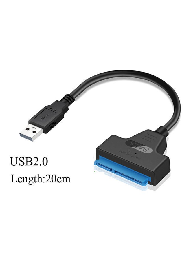 20cm Rapid Type-C/USB 2.0 to SATA Cable Adapter Black - Image 1