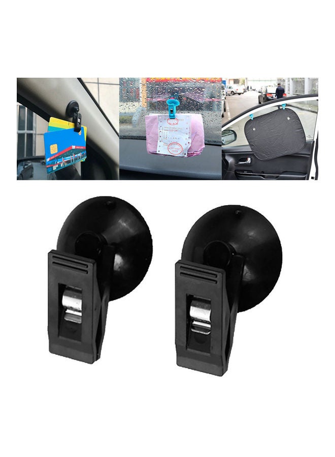 Generic 1 Pair Car Interior Window Curtain Clip Suction Cup Towel Ticket Holder Clamp  - Image 2