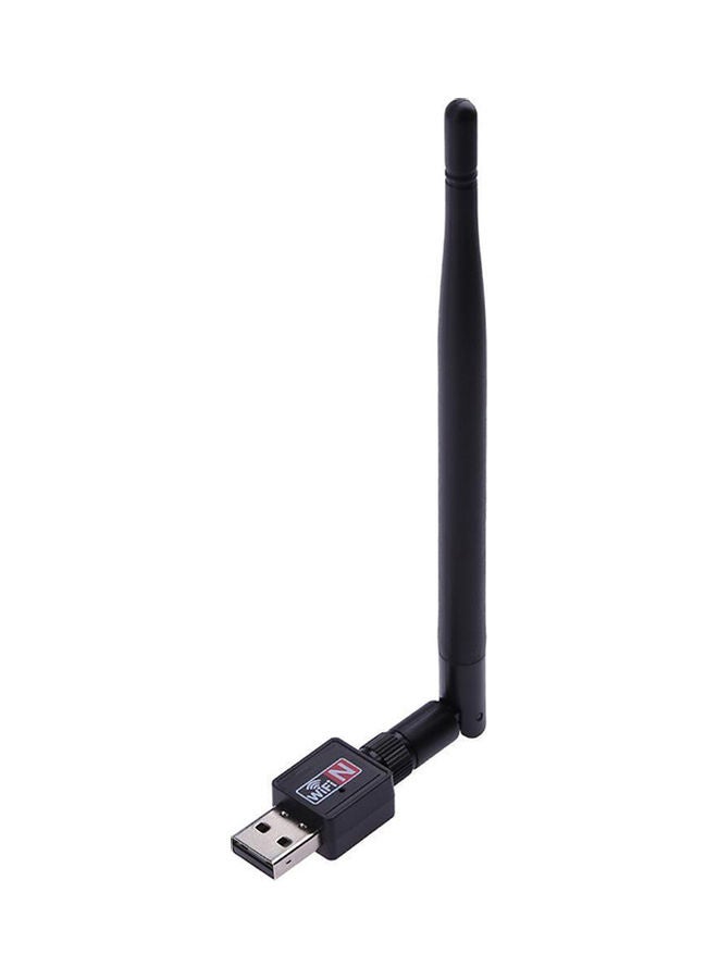 دونجل محول راوتر واي فاي لاسلكي ببطاقة شبكة LAN ومنفذ USB مع هوائي أسود