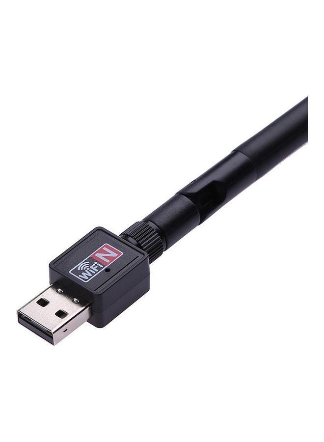 دونجل محول راوتر واي فاي لاسلكي ببطاقة شبكة LAN ومنفذ USB مع هوائي أسود