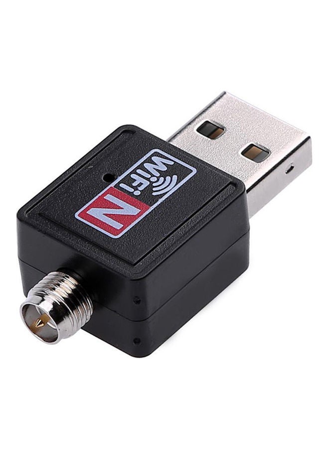 دونجل محول راوتر واي فاي لاسلكي ببطاقة شبكة LAN ومنفذ USB مع هوائي أسود