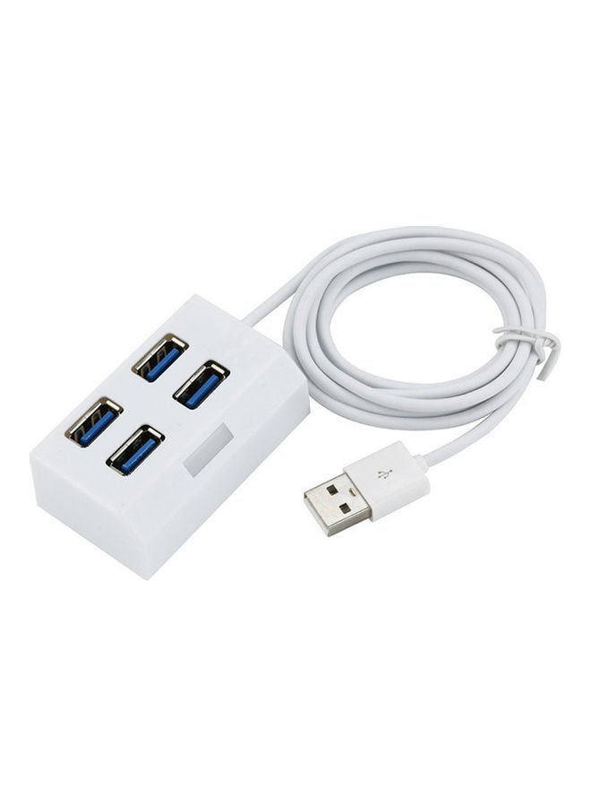 موزع موزع محمول مزود بعدد 4 منافذ USB 2.0 وإضاءة LED مستقلة أبيض - Image 2
