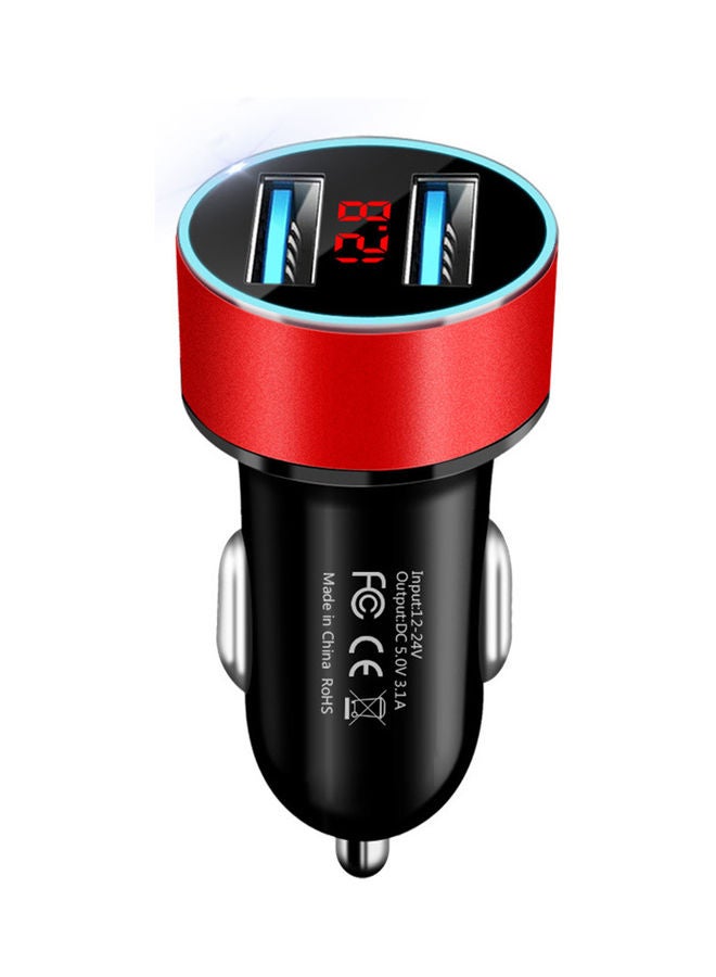 3.1A Dual USB Port LCD Display Car Charger