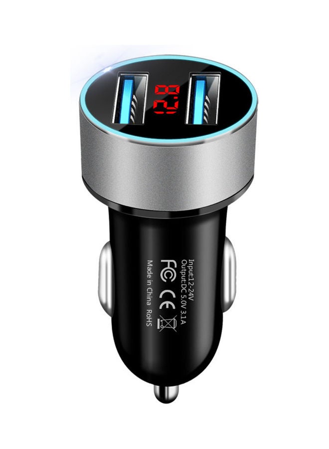 3.1A Dual USB Port LCD Display Car Charger