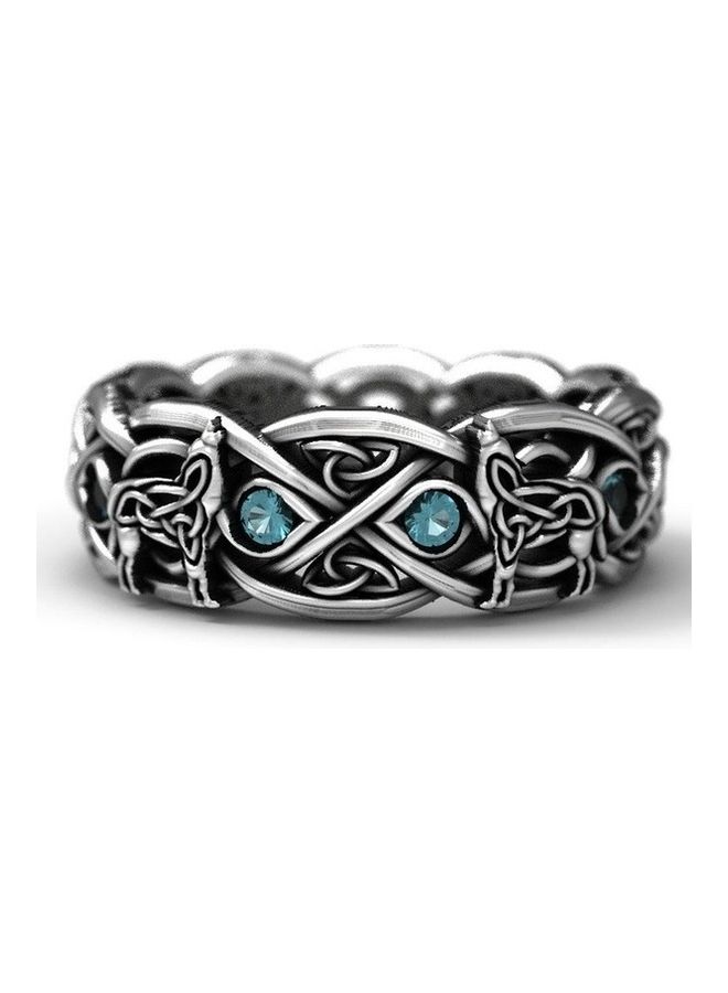 Silver Plated Alloy Topaz Studded Ring  - Image 4