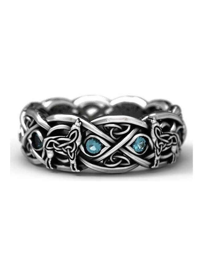 Silver Plated Alloy Topaz Studded Ring  - Image 5