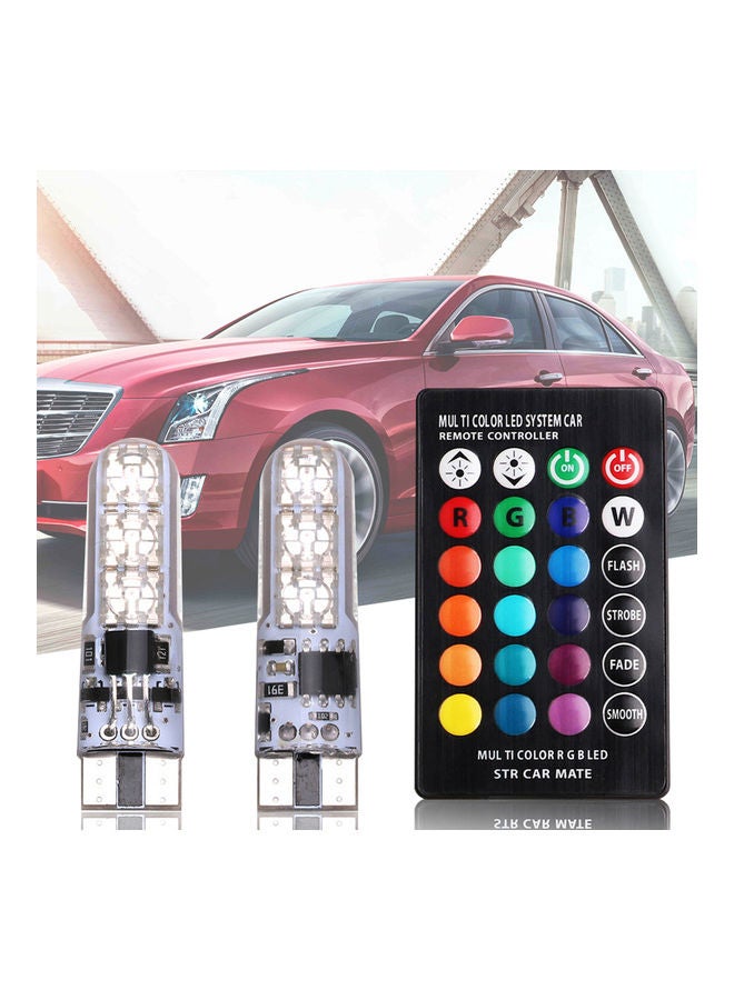 2-Piece T10 5050-6SMD RGB LED Auto Car License Plate Show Width Light - Image 2