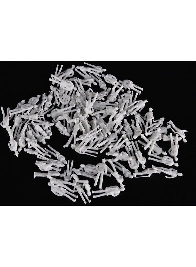 مجسمات صغيرة بأشكال أشخاص غير ملوّنة من 100 قطعة قياس من 1/25 إلى 1/200 أبيض 20 x 10 x 20سم - Image 5