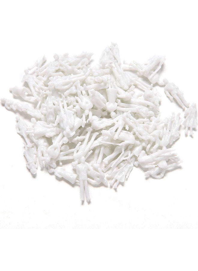 مجسمات صغيرة بأشكال أشخاص غير ملوّنة من 100 قطعة قياس من 1/25 إلى 1/200 أبيض 20 x 10 x 20سم - Image 1