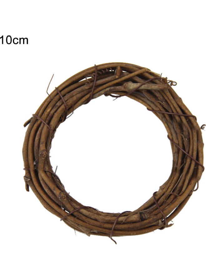 Natural Woven Rattan Hoop Garland Wreath Wall Xmas Tree Hanging Decor Brown 20 x 10 x 20cm  - Image 1